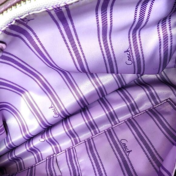 Coach Penelope Leather Satchel Handbag Lilac Purple Leather Bag Silver Hardware - Picture 6 of 15